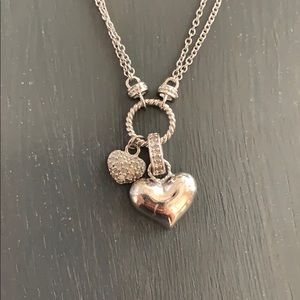 Sterling silver and diamond necklace